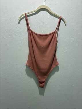 Whimsy + Row Dusty Rose Ribbed Tank Bodysuit